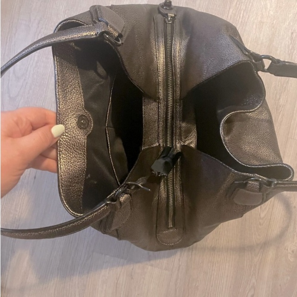 Beautiful gun metal color  pebbled soft leather purse AUTHENTIC COACH